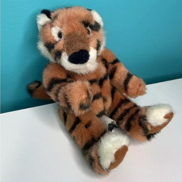Rare Small Russ Tickles Tiger Cub Soft Toy Teddy Heartcraft Collection Vintage - Picture 8 of 10